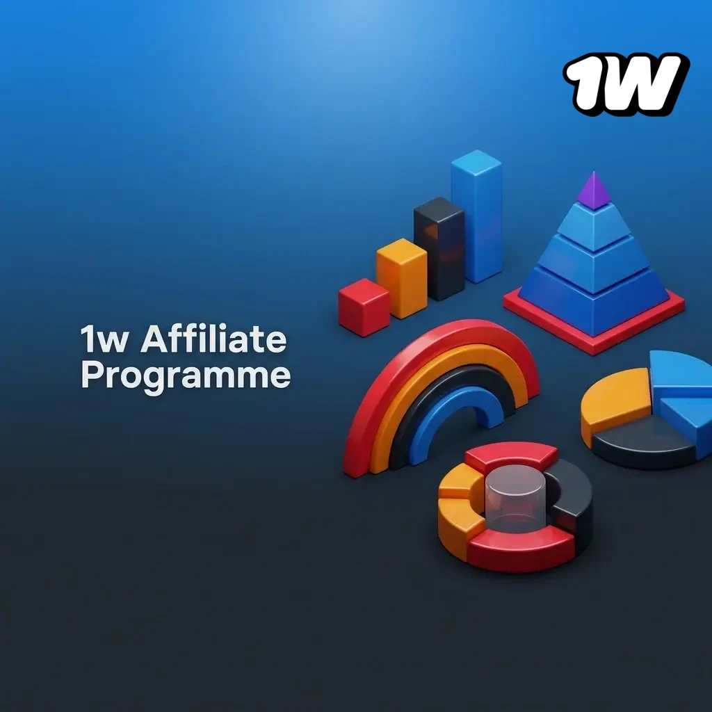 1w affiliate programme dashboard showing revenue share tools, tracking features and promotional materials for marketing partners
