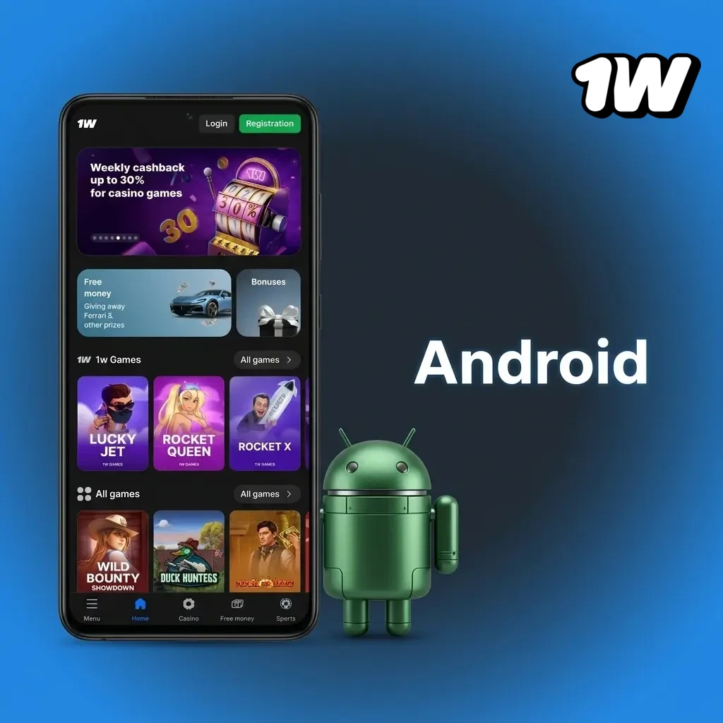1w Android app download guide showing APK installation steps for smartphones and tablets running Android 5.0 or higher