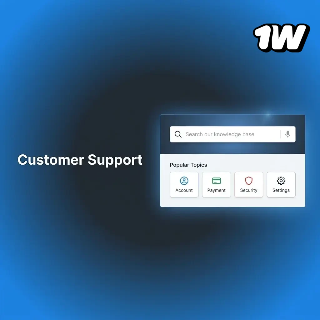1w customer support channels including 24/7 live chat, email support, and FAQ help centre availability details