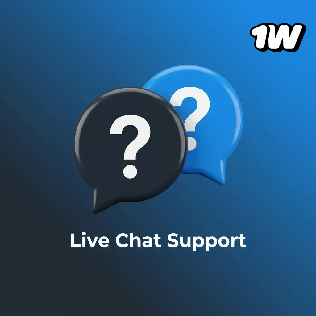 1w live chat support available 24/7 on website and mobile app for instant help with accounts, deposits, and bonuses