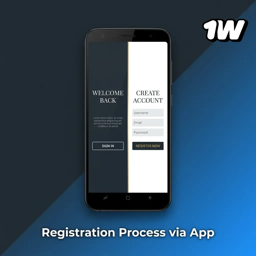 1W app registration process showing steps to create an account and qualify for the welcome bonus in Ireland