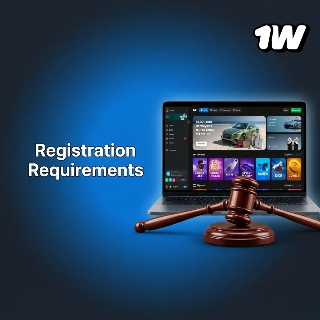 1w registration requirements for Irish players: must be 18+, one account per person, valid ID needed for withdrawals