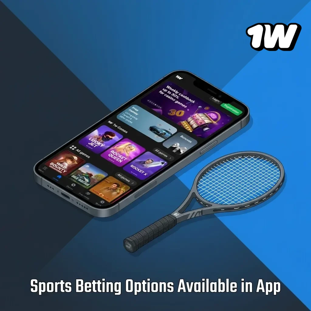 1w app sports betting options including football, horse racing, tennis, basketball, rugby, cricket, boxing, and eSports