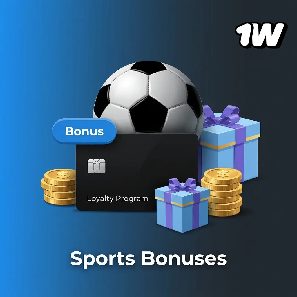 1W sports bonuses including accumulator boost, free bet up to €50, and cricket and esports enhanced odds offers
