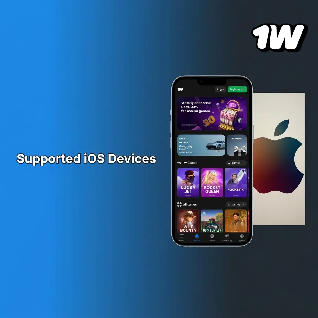 List of supported iOS devices for 1W PWA via Safari, including iPhone, iPad Air, iPad Pro, and iPod Touch models
