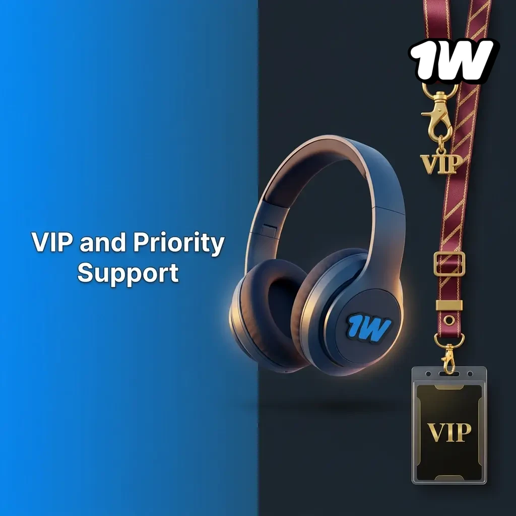 1W VIP and priority support service offering dedicated account managers, faster response times, and exclusive assistance for high-tier players