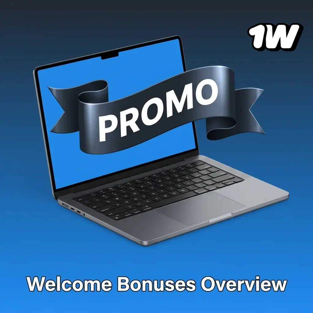 1W welcome bonuses table showing casino, sports and combined offers up to 500% with €10 minimum deposit
