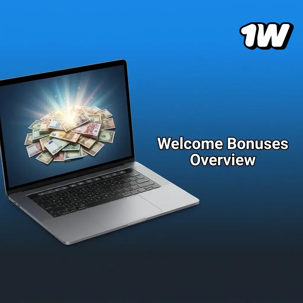 1w Ireland welcome bonuses table showing casino up to 500%, sports up to 200%, with €10 minimum deposit details