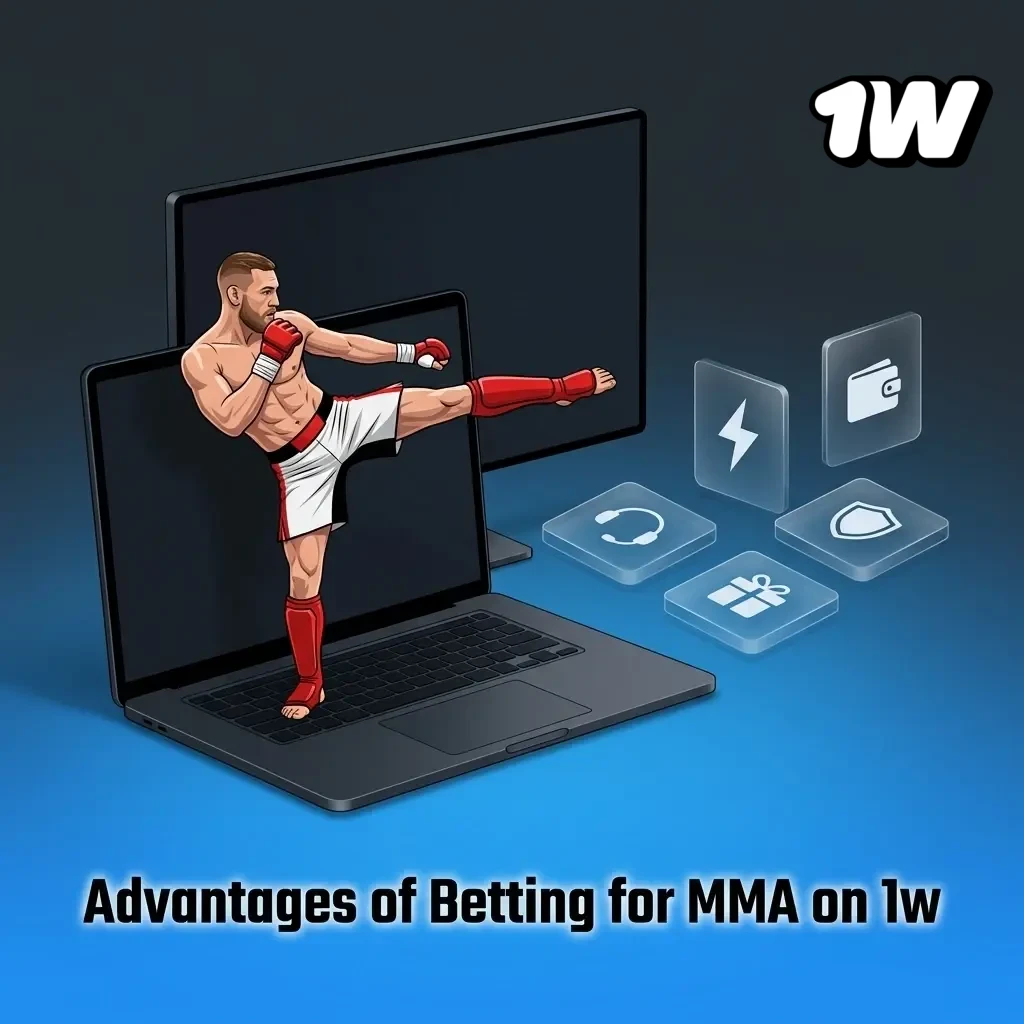 Advantages of betting on MMA at 1w including live betting, competitive odds, wide markets and mobile-ready platform for Irish users