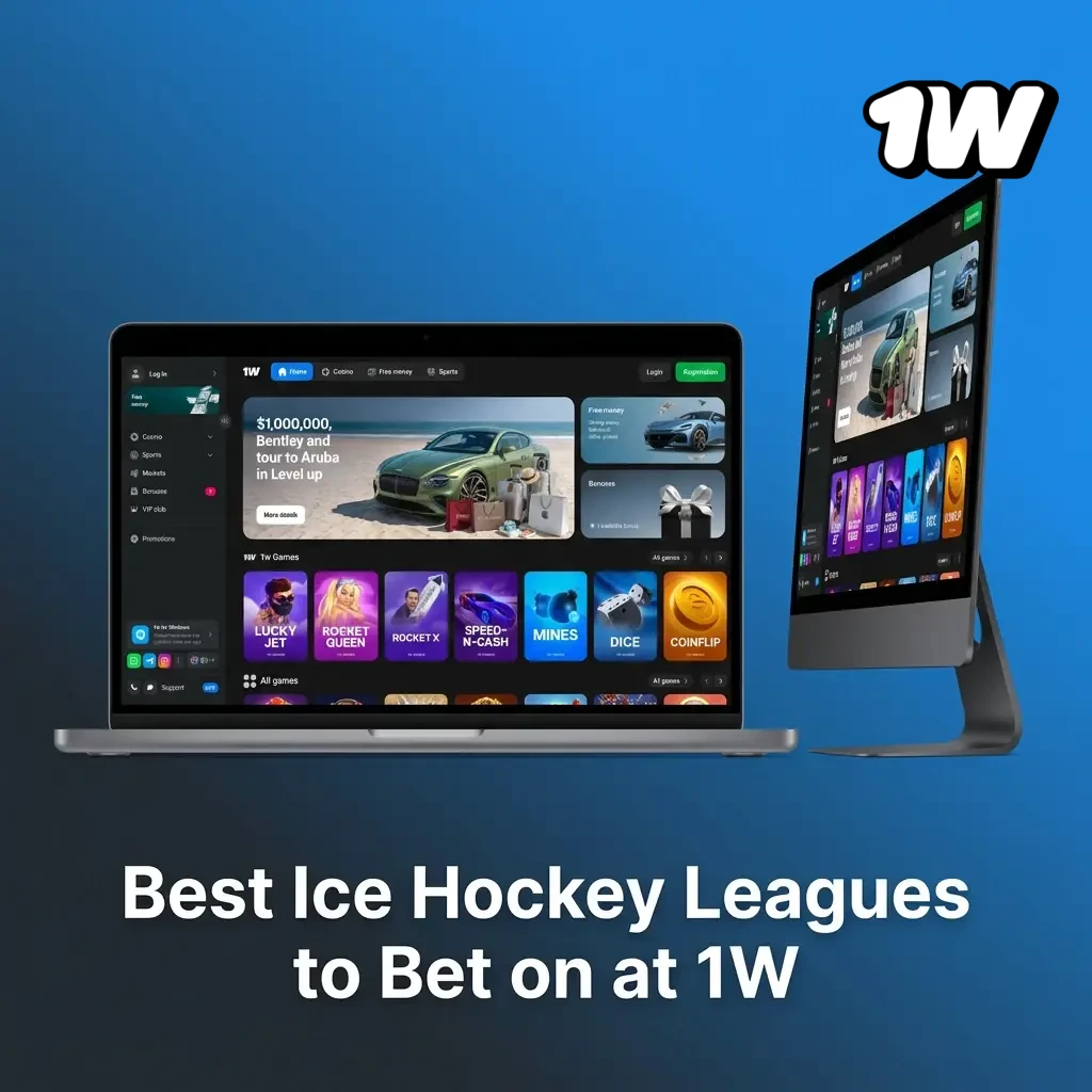 Ice hockey betting leagues at 1W including NHL, KHL, SHL, Liiga, NL, IIHF World Championship and Champions Hockey League