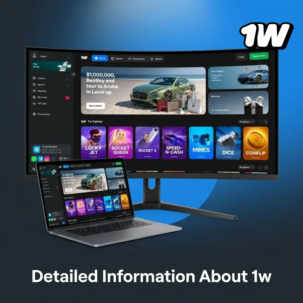 1w betting platform for Irish players offering sports betting, casino games, mobile app, and SSL-secured accounts