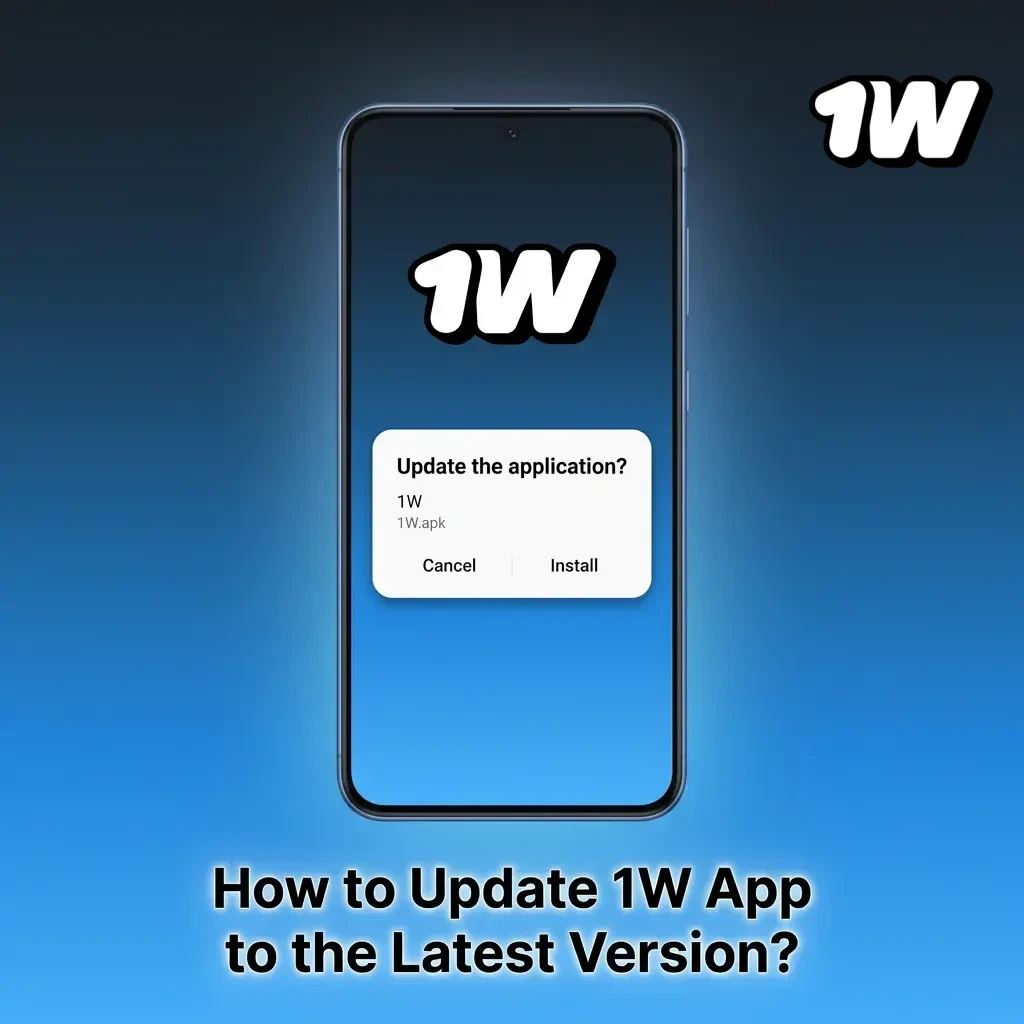 1W app update guide showing Android APK manual install and iOS PWA automatic background update process