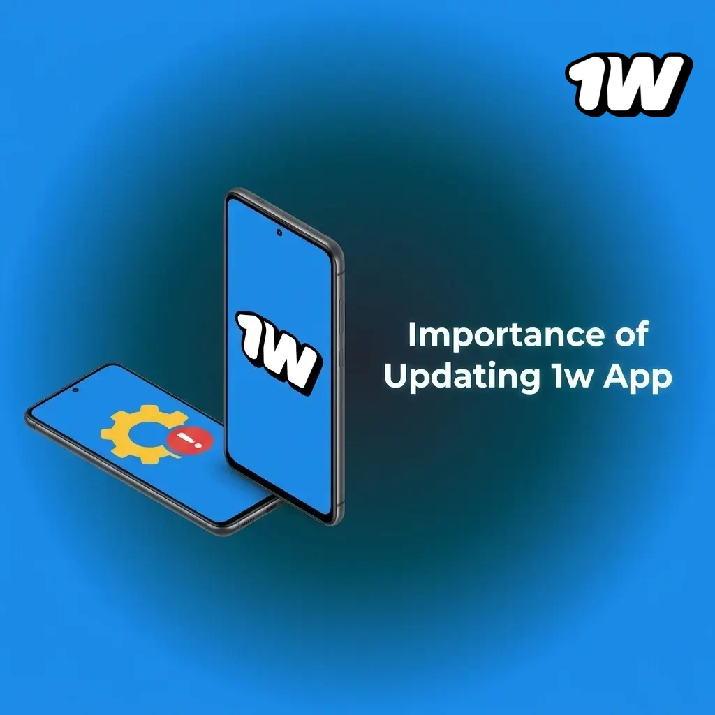 1w app update importance showing security patches, new games, payment fixes and live betting improvements on mobile device