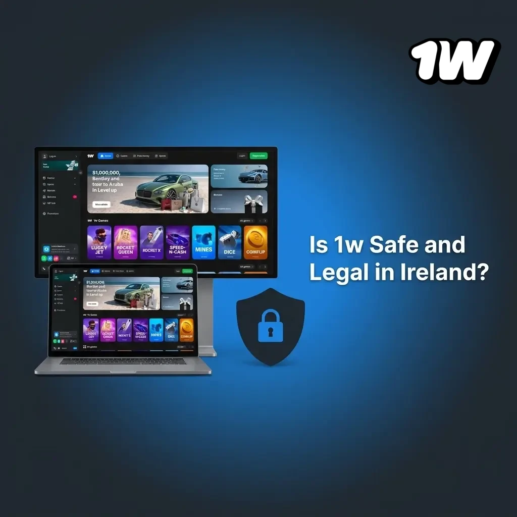 1w casino Curaçao eGaming licence logo with SSL encryption badge for Irish players