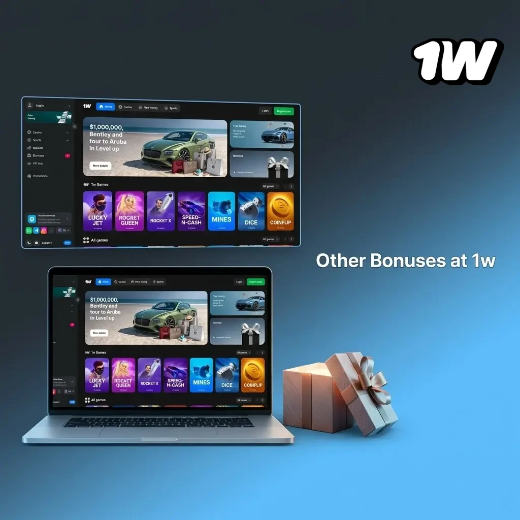 1w casino promotions including reload bonus, free bets, cashback offers and loyalty programme rewards for players