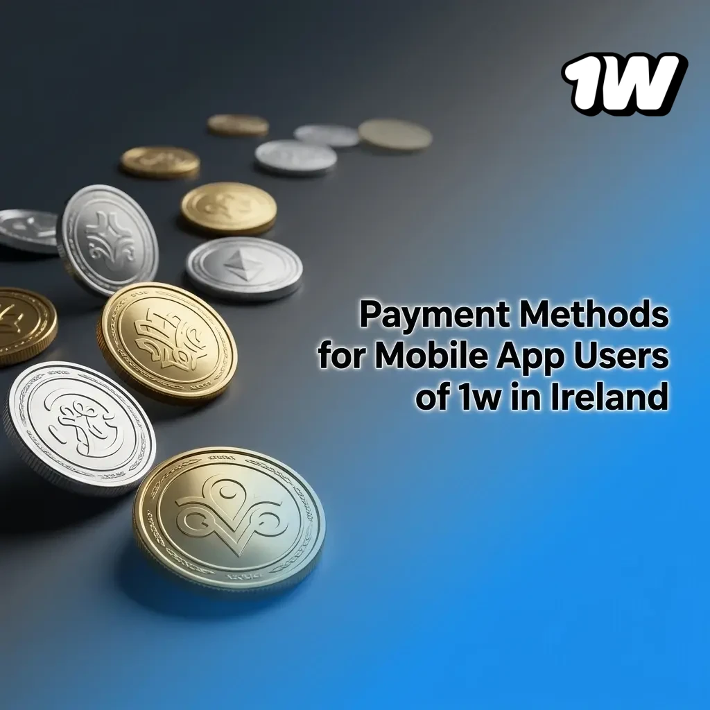 1w mobile app payment methods for Irish players showing supported cryptocurrencies including Bitcoin, Ethereum and Tether