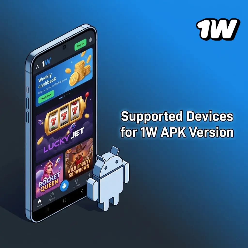 Table of Android devices compatible with 1W APK, including Samsung, Sony, Google Pixel, Xiaomi, and more brands