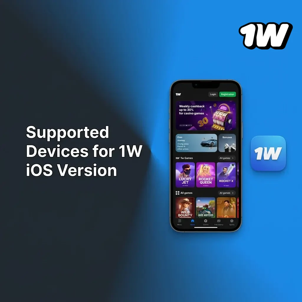 Apple iPhones and iPads supported by 1W iOS PWA app, including iPhone XS to 15 Pro and iPad Air, requiring iOS 12+